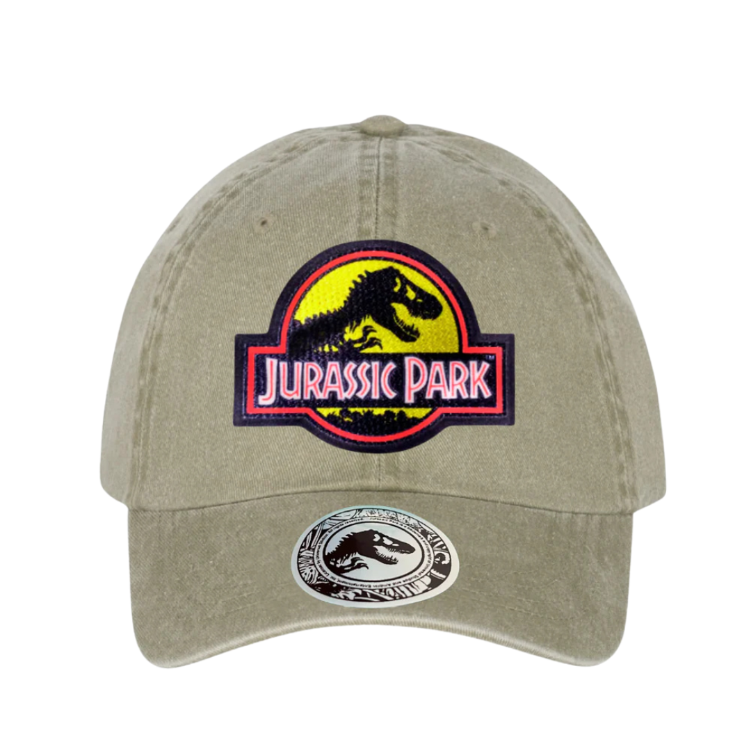 Gorra Jurassic Park (Logo Amarillo) Beige Deslavada