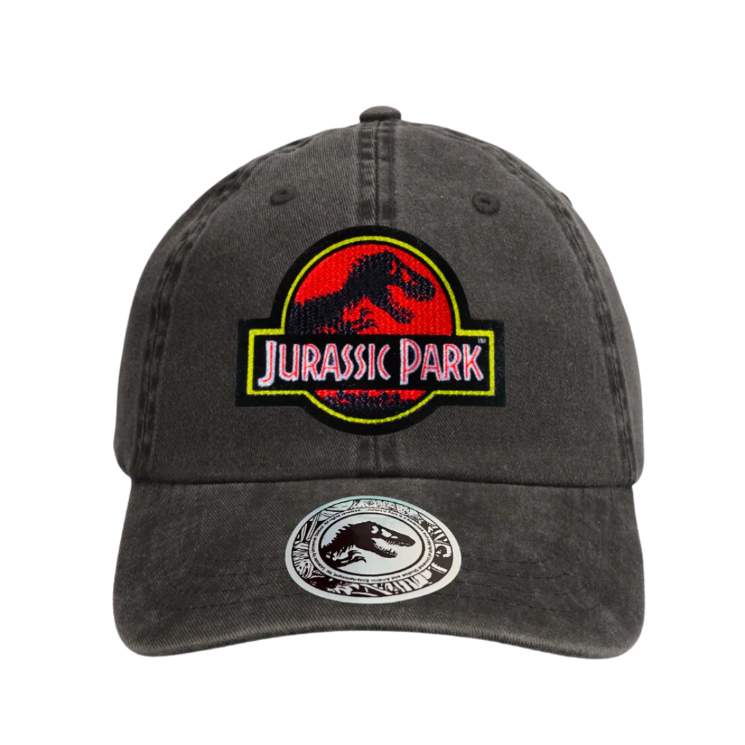 Gorra Jurassic Park (Logo Rojo) Gris Deslavada