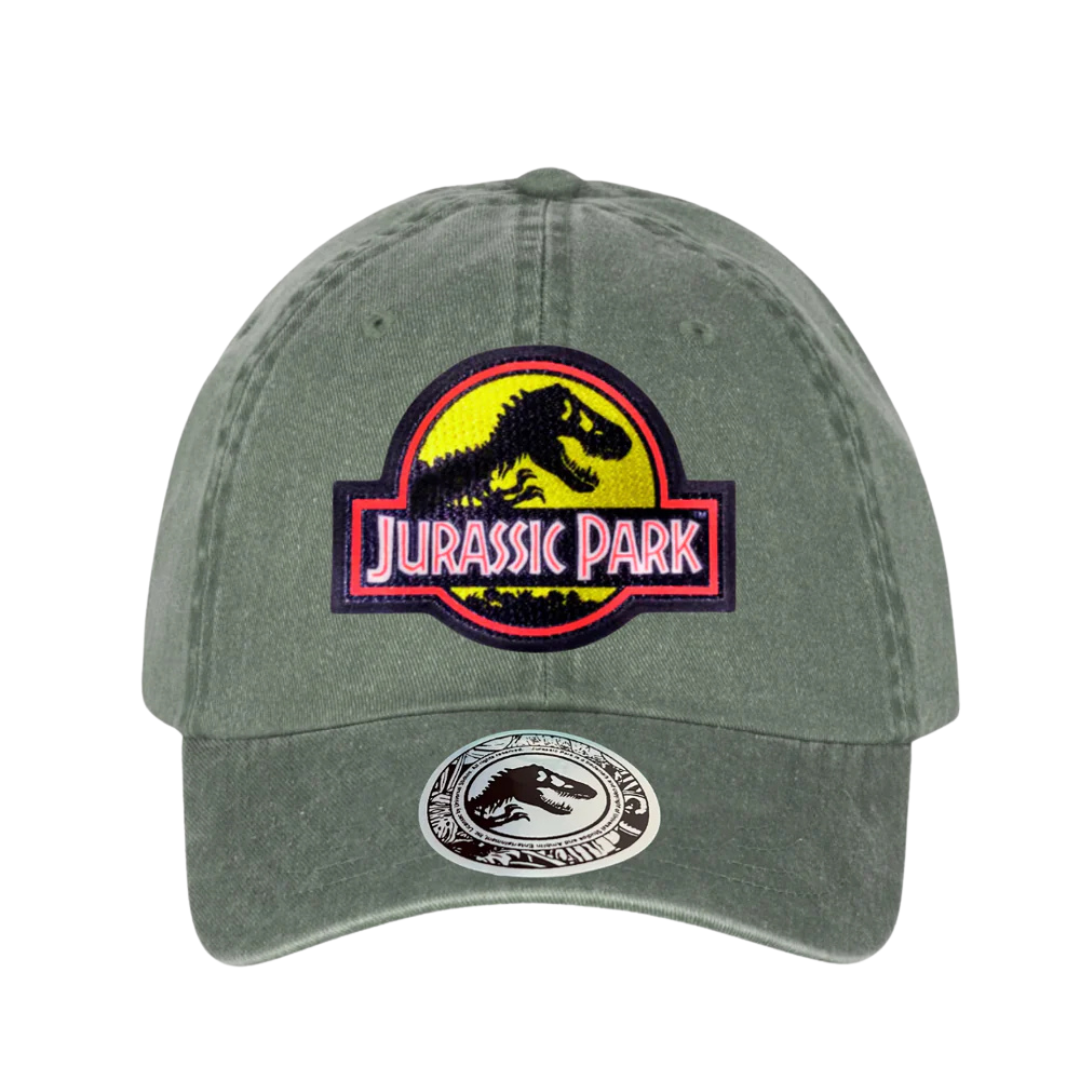 Gorra Jurassic Park (Logo Amarillo) Verde Deslavada