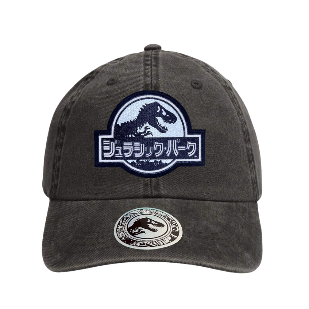 Gorra Jurassic Park (Logo Japonés) Gris Deslavada