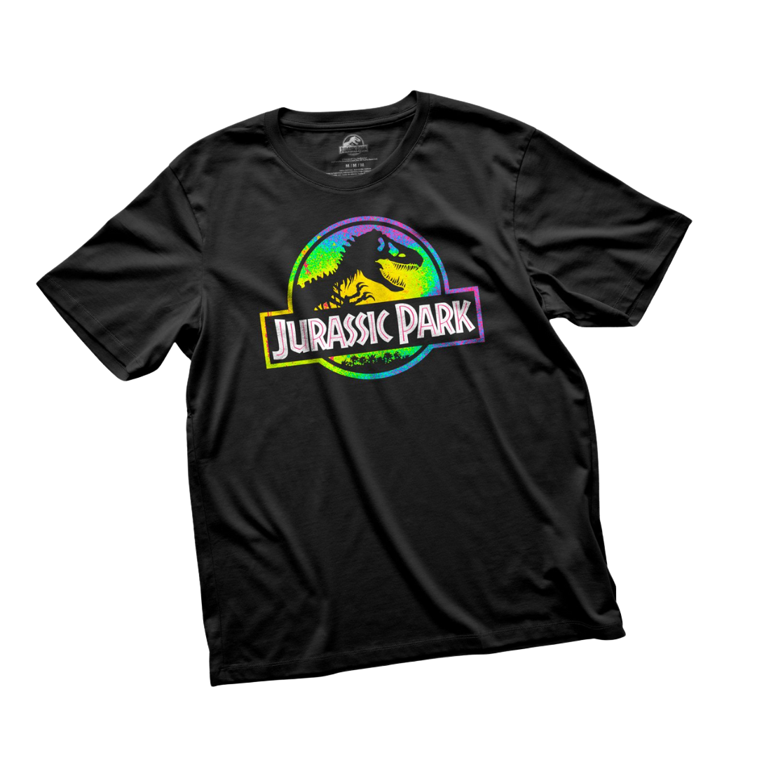 Playera Adulto Jurassic Park “Neon Logo” Negra