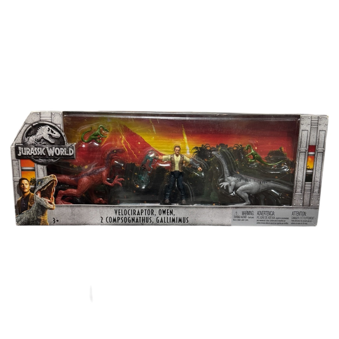 Jurassic World Fallen Kingdom Owen/Velociraptor/Gallimimus/Compsognathus